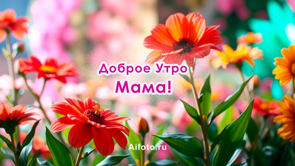 Доброе утро, Мама! Мама - самый дорогой человек, и каждое ее утро должно начинаться с улыбки и теплых слов. Яркие цветы скачать бесплатно!