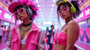 Уличная мода Тикток от ИИ: стиль поколения Z. Цифровая культура – дизайн одежды.